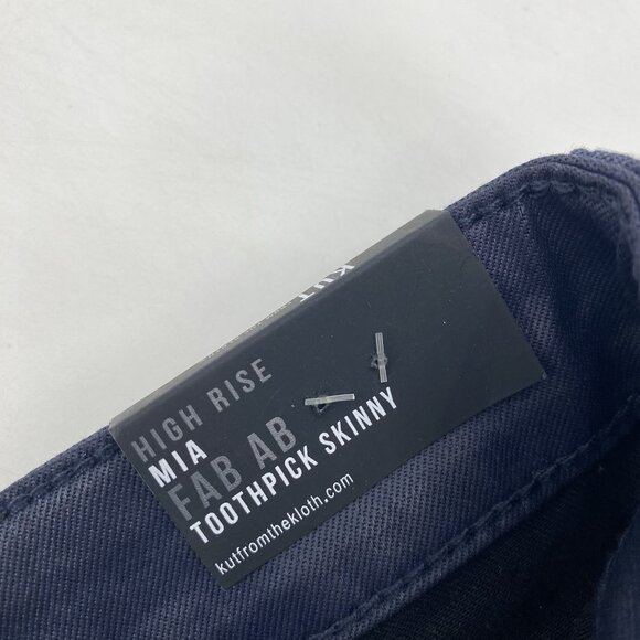Kut From The Kloth Size 14 High Rise Mia Fab Ab Toothpick Jeans Nightfall Coated - Picture 9 of 11